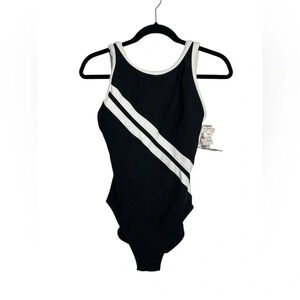 Vintage 80’s Mainsteam Black and White Swimsuit Size 16